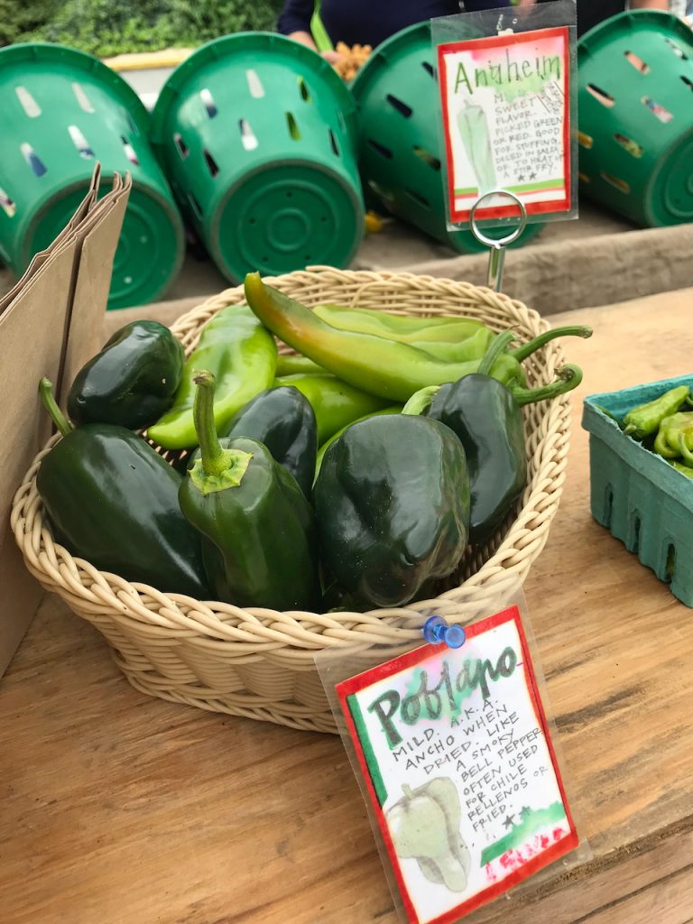 chili peppers at the farmers market