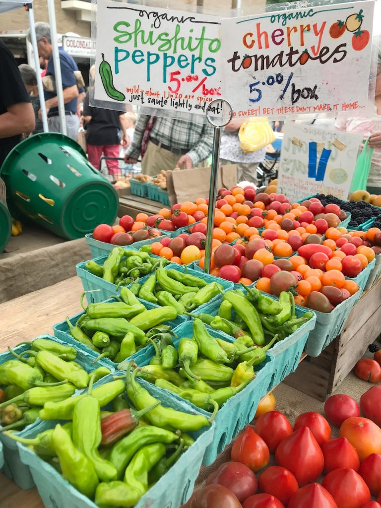chili peppers at the farmers market