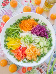 Rainbow Slaw With Mandarin Oranges