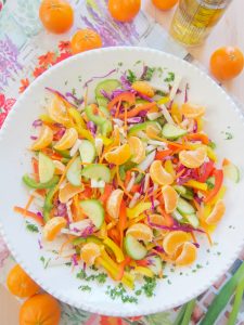 Rainbow Slaw With Mandarin Oranges