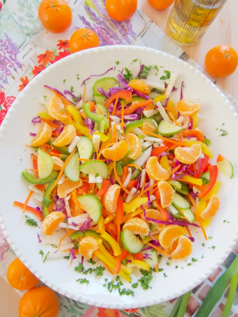 Rainbow Slaw With Mandarin Oranges