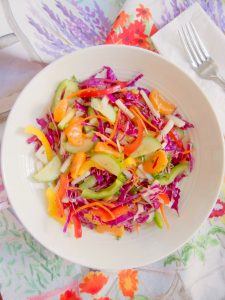 serving of Rainbow Slaw With Mandarin Oranges