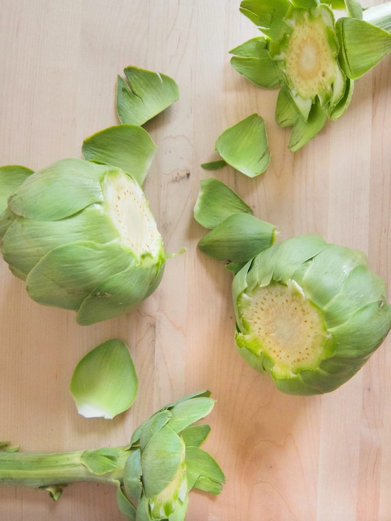 cut up artichoke