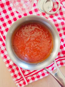 homemade barbecue sauce in sauce pan