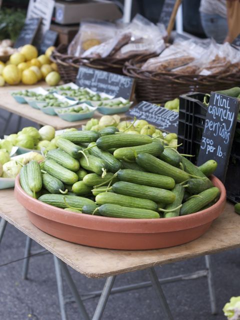 Persian cucumbers at farmers market