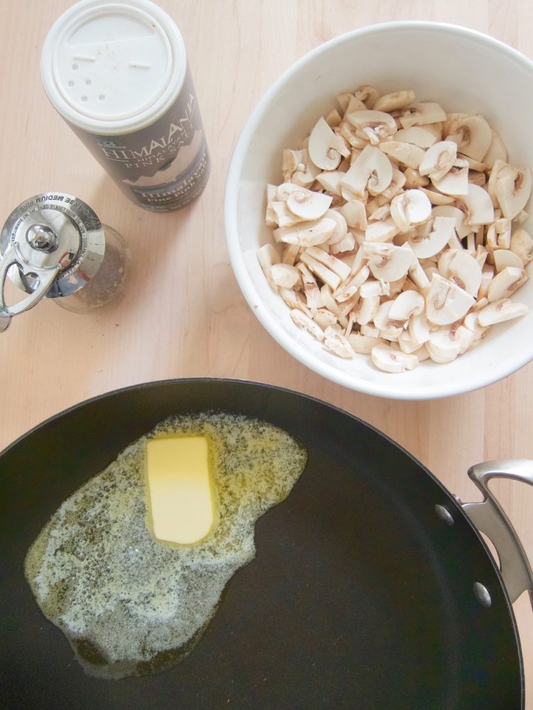 ingredients for sautéed mushrooms