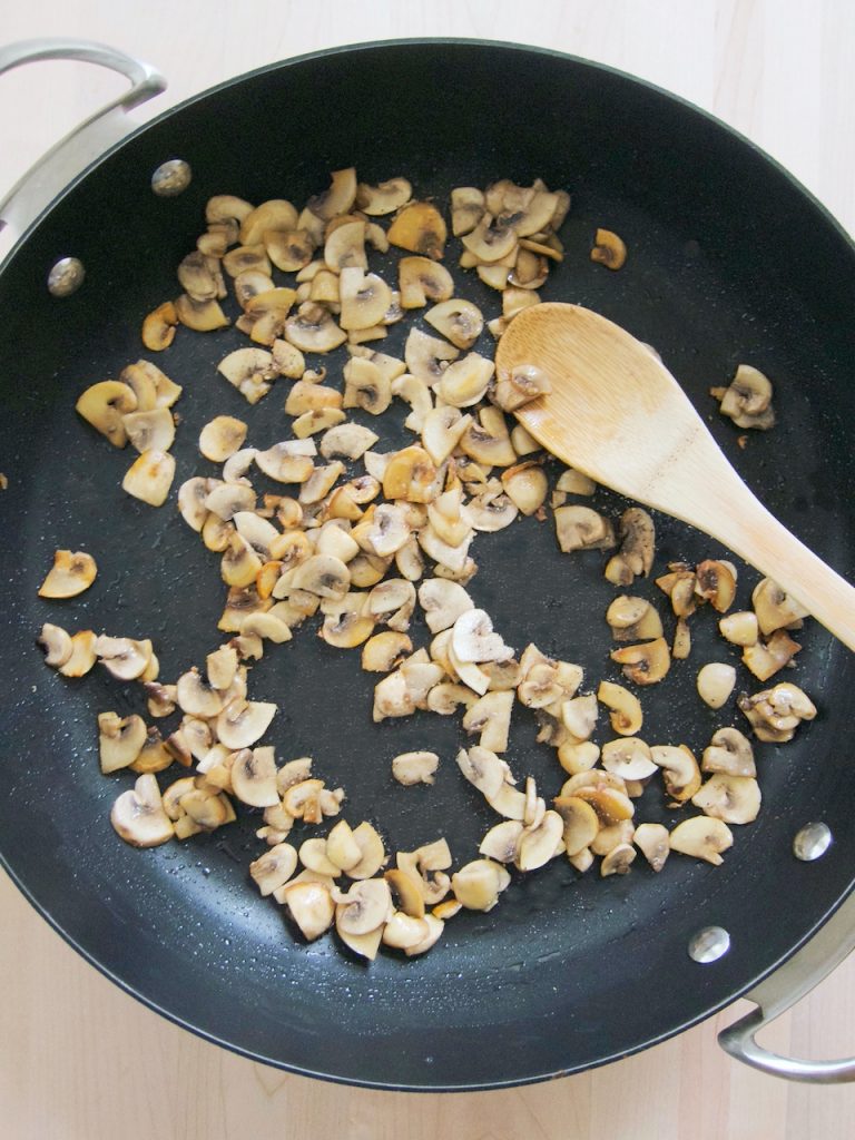 mushrooms sautéing