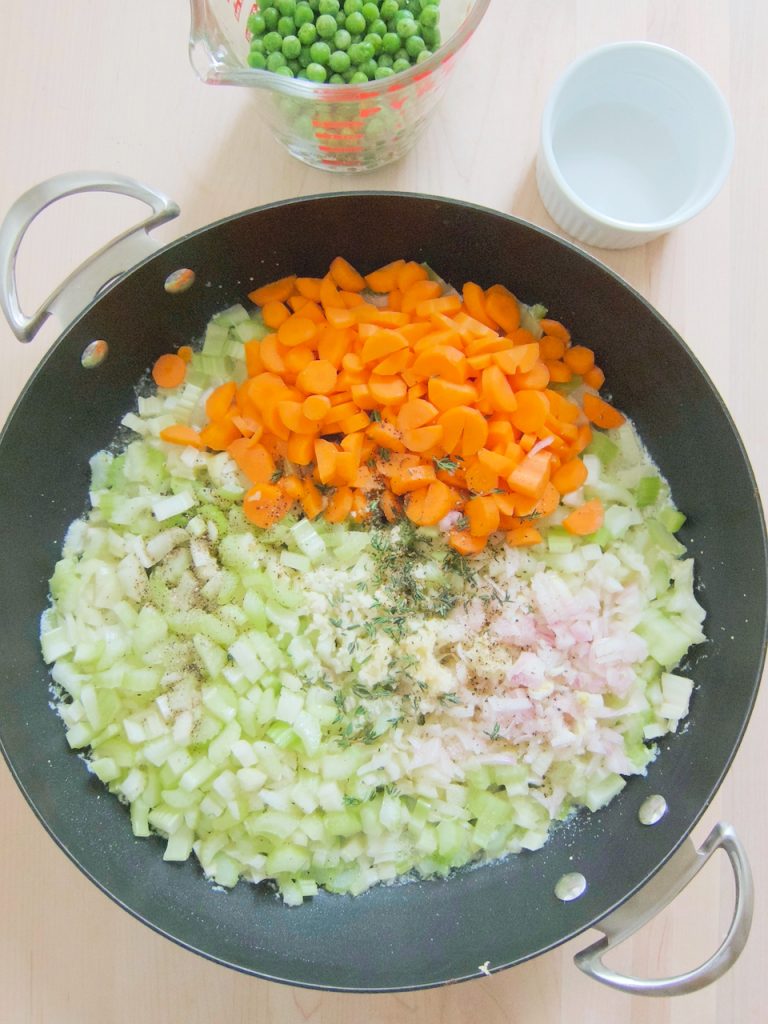 preparing sautéed vegetables