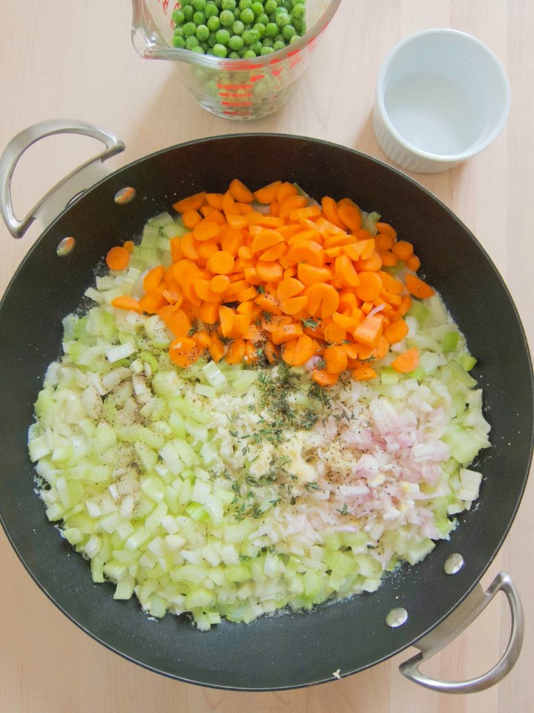 preparing sautéed vegetables