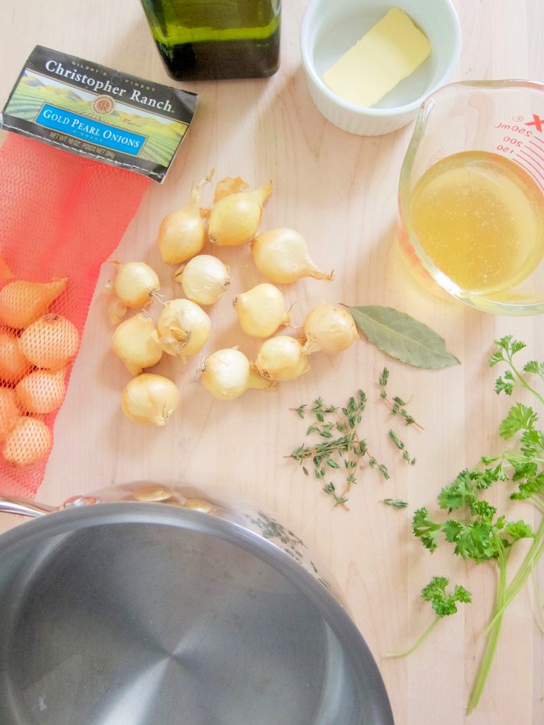 ingredients for cooking pearl onions