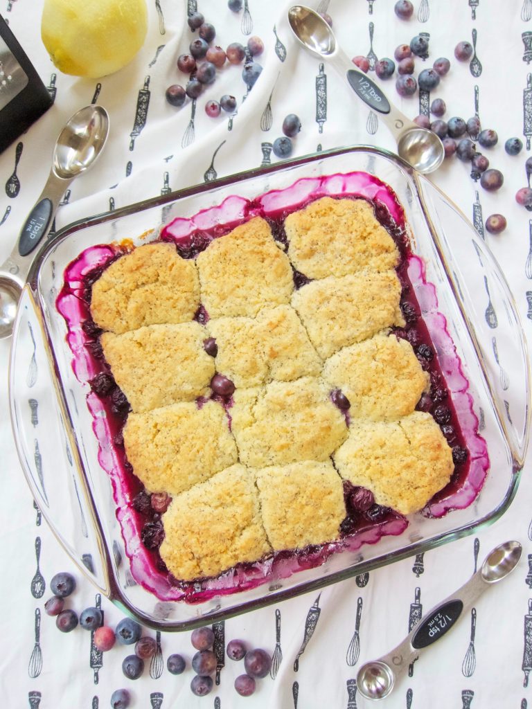 Blueberry Cobbler With Lemon and Poppyseed Scones