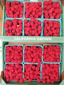 raspberries at the farmers market