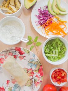 assembled Paleo Middle Eastern Chicken Wraps