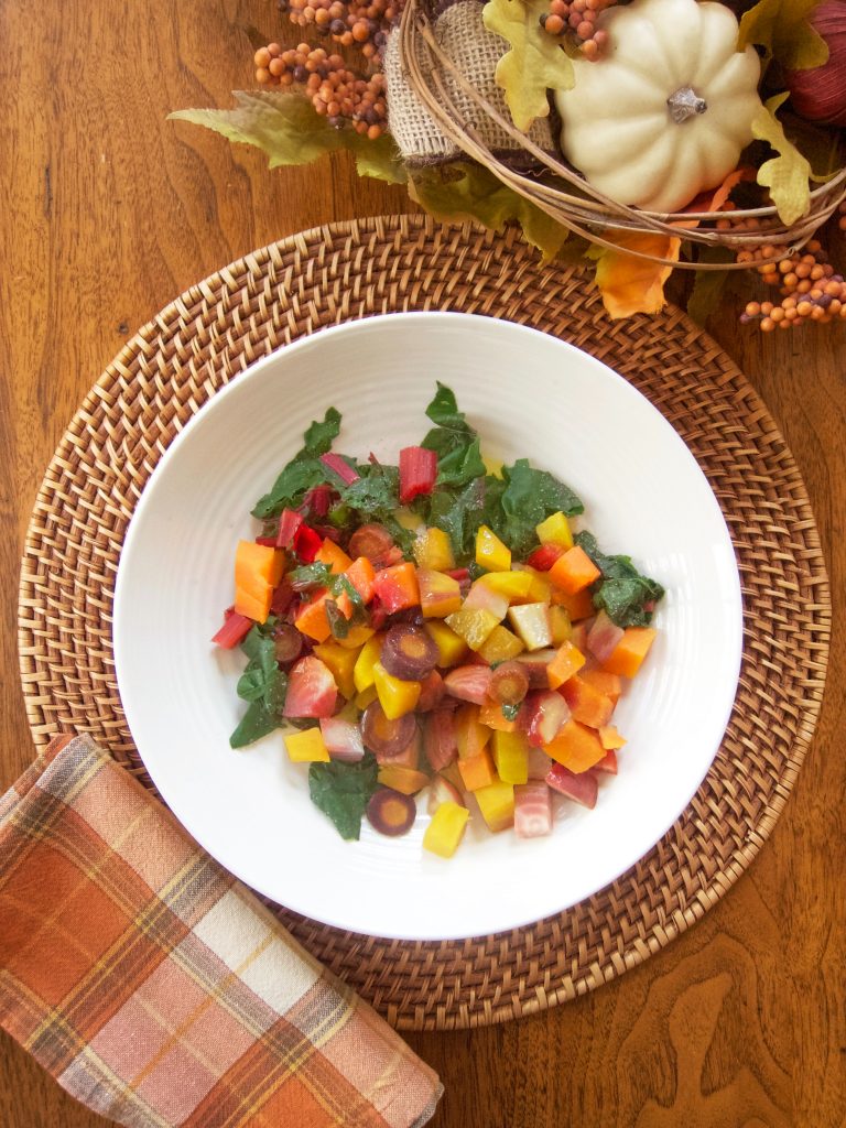 Steam Chard, Beets, Carrots and Sweet Potato