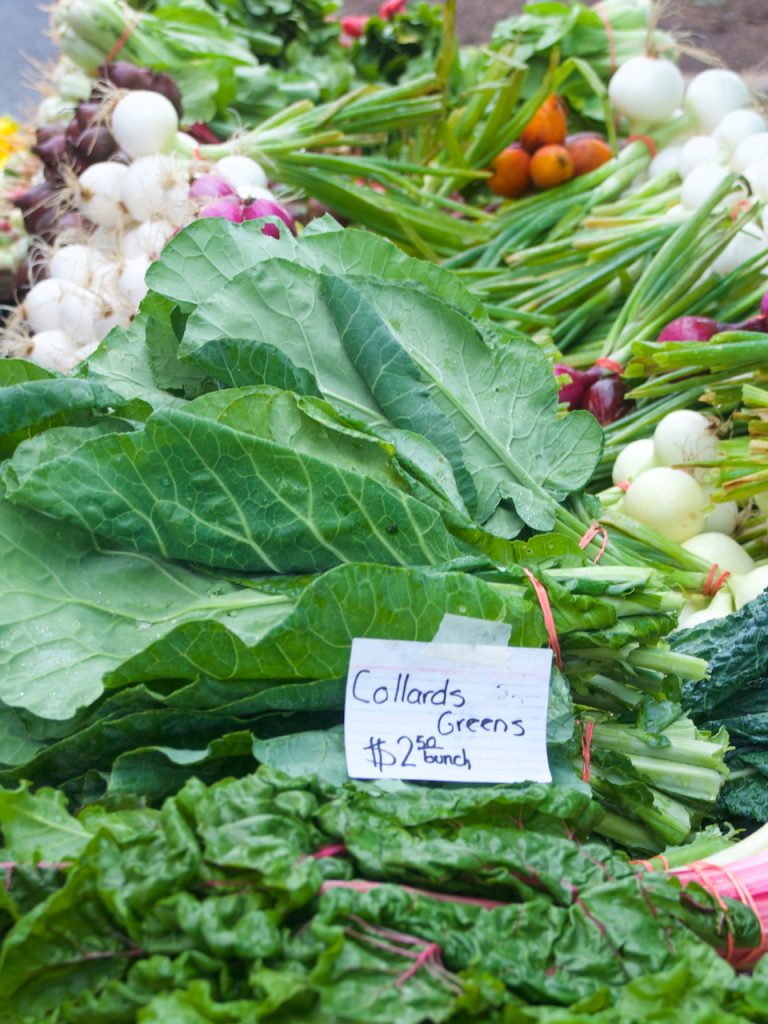 collards at the farmers market