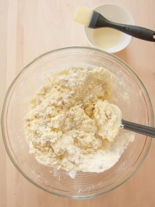 mixing currant scone dough