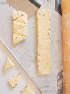 cutting scone dough