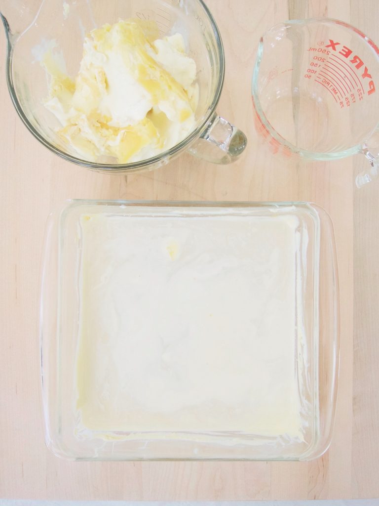 clotted cream removed from baking dish