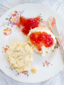 scone with clotted cream and jam
