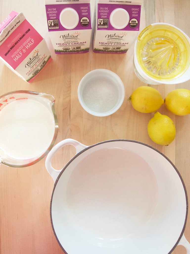 ingredients for homemade cream cheese