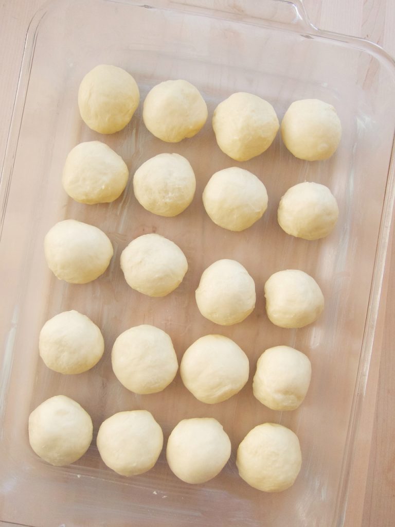 dough shaped into balls