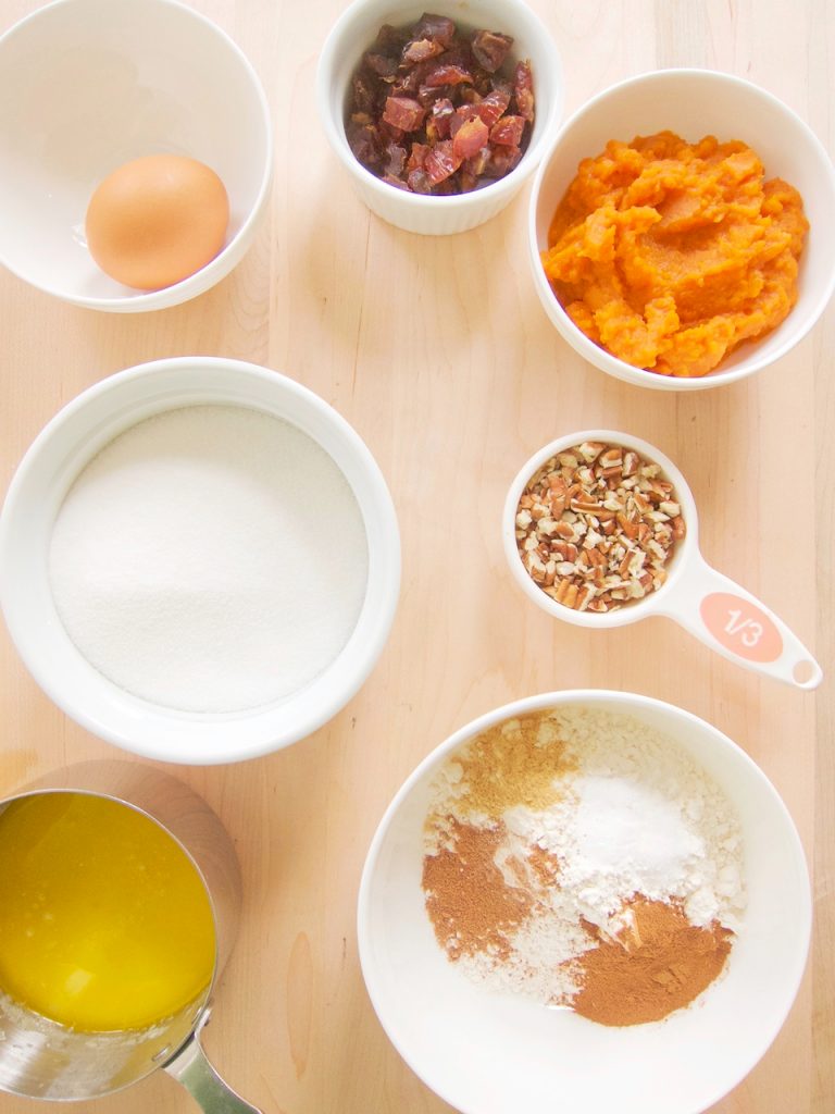 ingredients for pumpkin bread