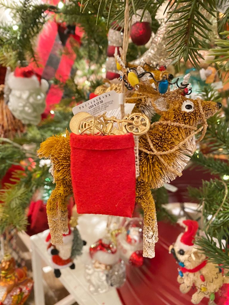 reindeer christmas tree ornament