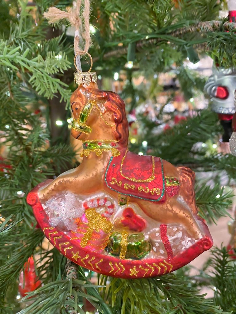 rocking horse christmas tree ornament