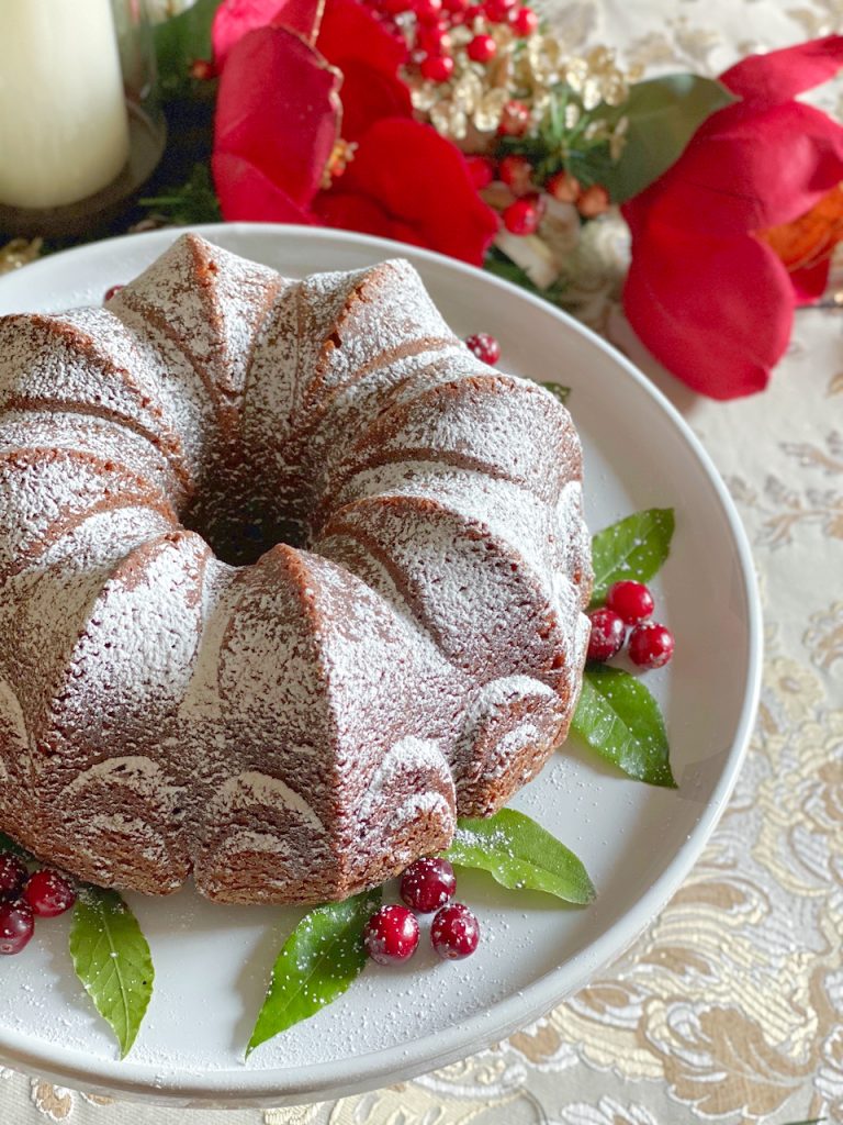 top view of Christmas Gingerbread Cake