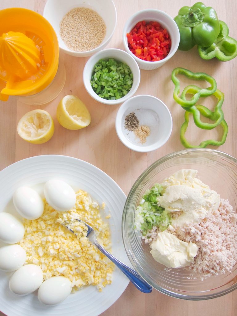ingredients for Egg Salad Log