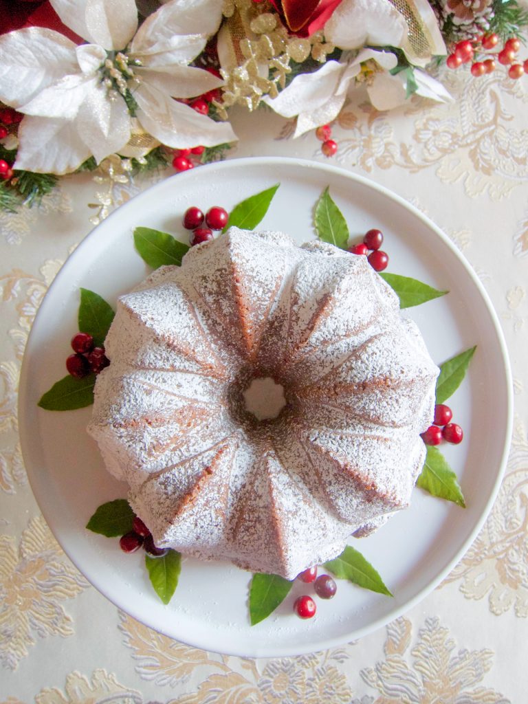 top view of Christmas Gingerbread Cake