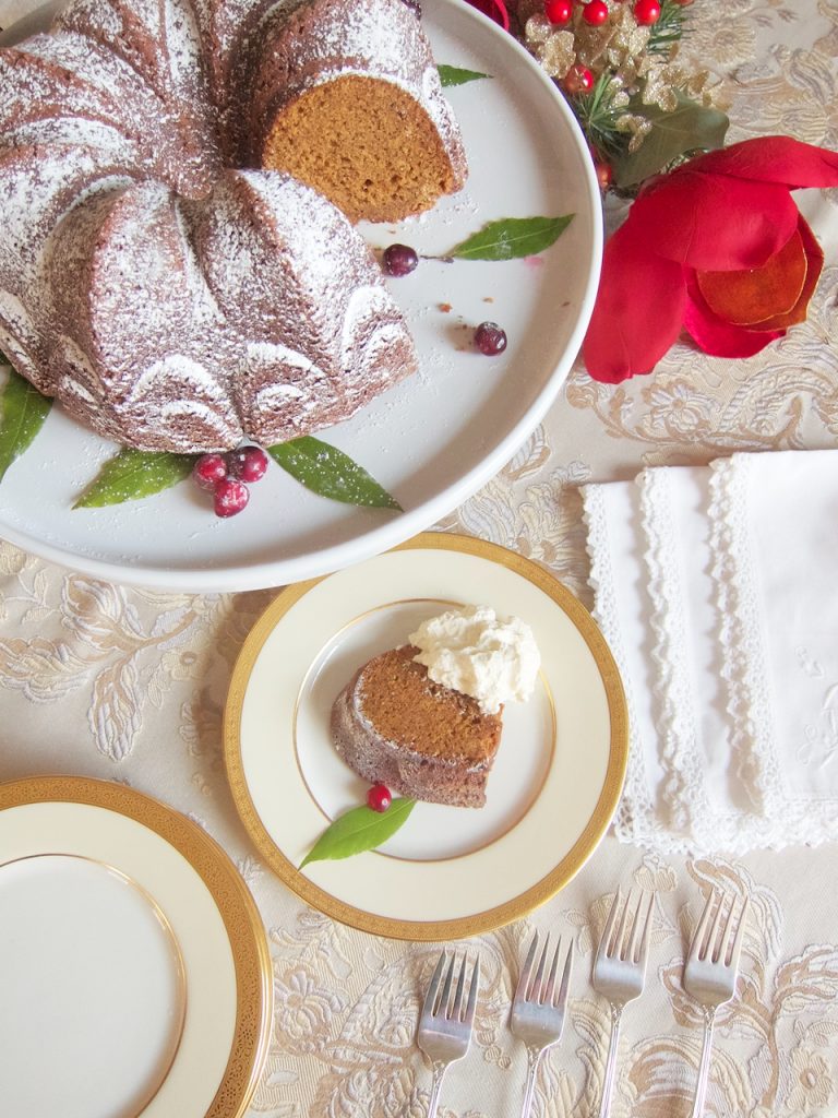 Christmas Gingerbread Cake With Eggnog Whipped Cream