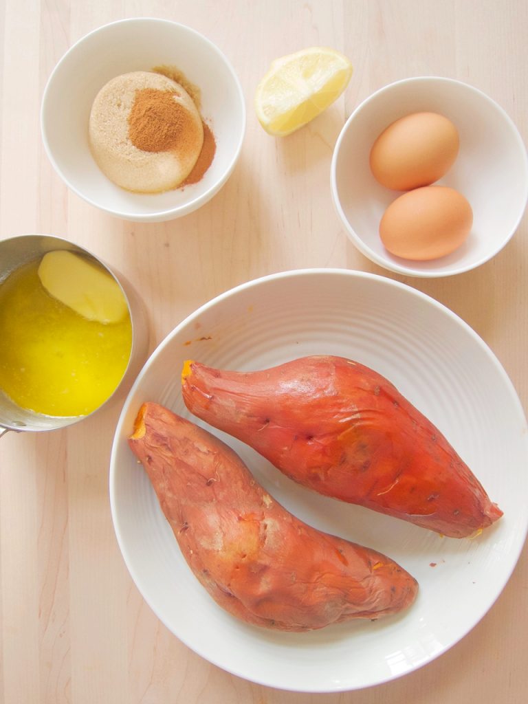 ingredients for mashed sweet potatoes