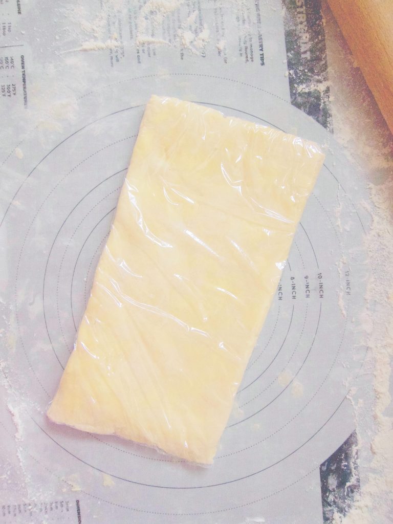 puff pastry in plastic wrap