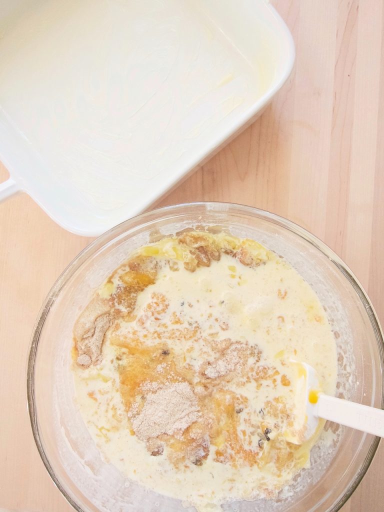 preparing Persimmon Pudding With Vanilla Custard Sauce