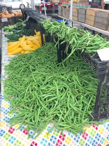 green beans at the farmers market