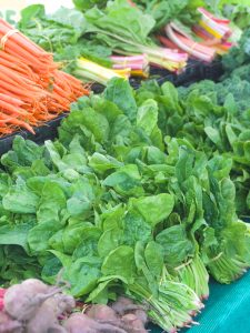 spinach at the farmers market
