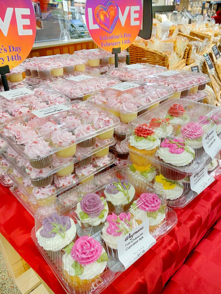 Valentine cupcakes at Wegmans