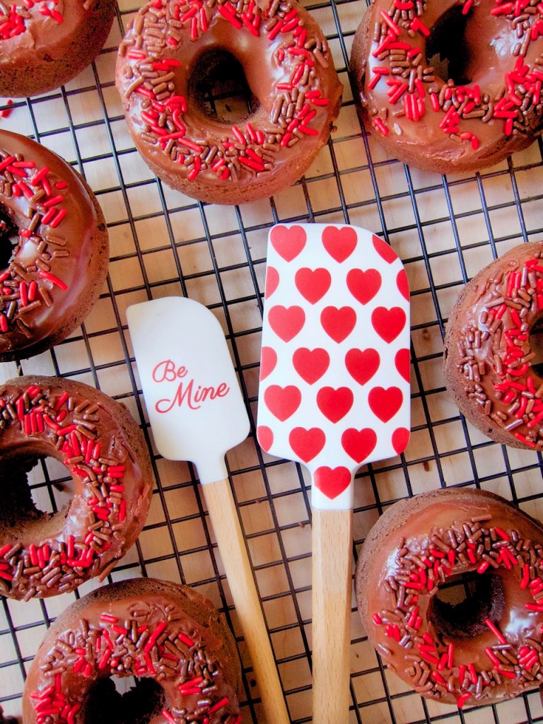 Valentine's Day Chocolate Sprinkle Donuts