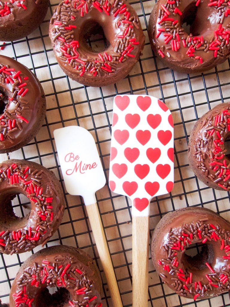 Valentine's Day Chocolate Sprinkle Donuts