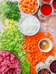 ingredients for lamb curry chili