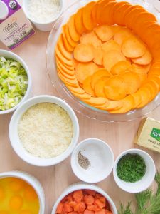 ingredients for Salmon and Leek Pie