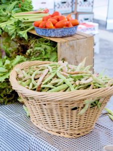 beans in pods in a basket