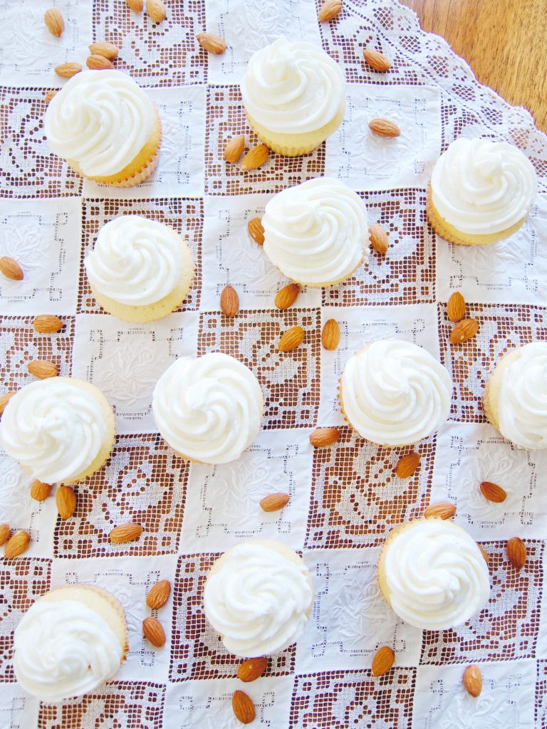 Vanilla and Almond Cupcakes With Almond Buttercream Frosting