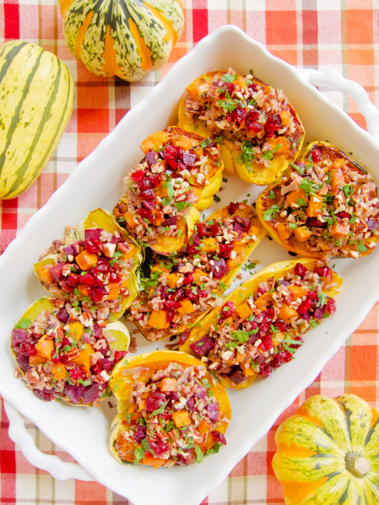 Mini Winter Squash With Wild Rice Stuffing