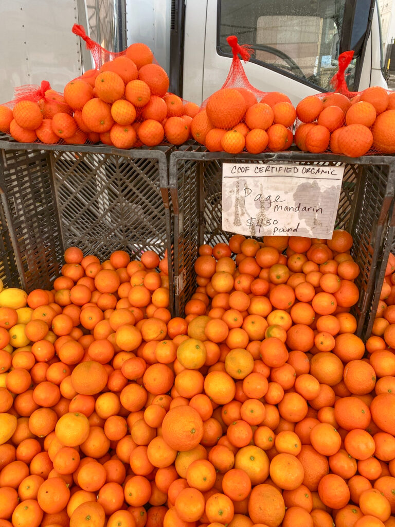mandarin oranges at farmers market